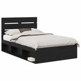 Bed Frame with Headboard Black 120 x 190 cm Solid Pine Wood 3411769