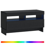 LED TV Cabinet Black Engineered Wood 896116