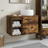 Bathroom Furniture Set 2 pcs Smoked Oak Engineered Wood 3403924