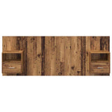 Headboard with Cabinet 3 pcs Old Wood Engineered Wood 3415734