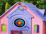 5-in-1 Playhouse Kids Outdoor Indoor with Basketball Hoop, Football Goal, Dartboard, Ring Toss T3398P378980