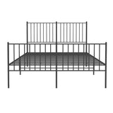 Metal Bed Frame without Mattress with Footboard Black 140x200cm 350883