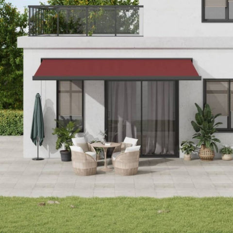 ZNTS Manual Retractable Awning Burgundy 500x300 cm 3215322