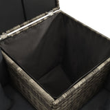 Garden Sofa Set Grey PE rattan, powder-coated steel, fabric Medium 313137