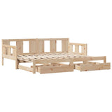 Daybed with Trundle and Drawers without Mattress 90x190 cm Single 3302229
