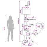 Floor-to-Ceiling Cat Tree with Sisal Post Dark Grey 257-283 cm 42053501
