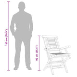 Folding Garden Chair Set of 2 Natural teak Solid teak wood Medium 362756