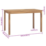 Garden Dining Table 120x70x77 cm Solid Teak Wood 316630