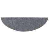 Stair Mats Self-adhesive 15 pcs 56x17x3 cm Light Grey Half Round 132693