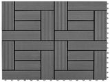 Decking Tile 22 pcs Grey 30 x 30 cm WPC 3444830