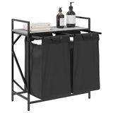 Laundry Basket 2 Compartments with Shelf Grey Sonoma 859068