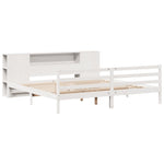 ZNTS Bookcase Bed without Mattress White 180x200 cm Super King Solid Wood Pine 3321859
