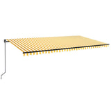 Manual Retractable Awning with LED 600x350 cm Yellow and White 3069243