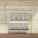 Chicken Nesting Box with 8 Compartments Galvanized Silver Metal 864350