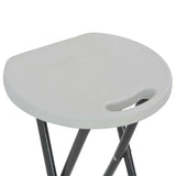 Bar Chair Set of 2 White HDPE and powder-coated steel Foldable 44562