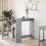 ZNTS Bar Table with Racks Concrete Grey 101x40x103.5 cm Engineered Wood 854367