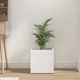Planter Box High Gloss White 40x40x40 cm Engineered Wood 808798