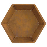 Fire Pit Brown 75 x 75 x 28 cm Weathering Steel 858997