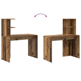 Desk with Shelf Old Wood 102 x 50 x 124 cm Engineered Wood 869360