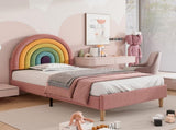 Upholstered bed 90*190, withted frame and headboard, youth bed, for adults & teenagers, wooden WF311460AAR