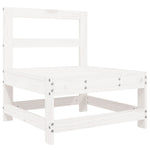ZNTS 7 Piece Garden Lounge Set White Solid Wood Pine 3186390