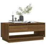 Coffee Table Brown Oak 102.5x55x44 cm Engineered Wood 812980