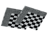 50 Piece Towel Set Black and White Cotton 136293
