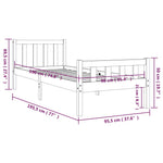 Bed Frame without Mattress Solid Wood Single 810644
