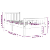 Bed Frame without Mattress Solid Wood Single 810644