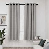 Linen-Look Blackout Curtains with Grommets 2pcs Grey 140x175cm 321168