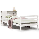 Bookcase Bed without Mattress White 90x190 cm Single Solid Wood Pine 3321874