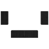 TV Cabinet Set Wall-mounted Black Oak Engineered Wood 3393463