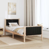 Bed frame Brown and black 80 x 200 cm Solid pine wood 878501
