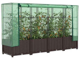 Raised Bed with Greenhouse Cover Rattan Look 160x40x138 cm 4015802