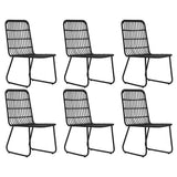 Dining Set Black Poly rattan, powder-coated steel, glass 3060246
