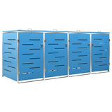 Quadruple Wheelie Bin Shed 276.5x77.5x112.5 cm Stainless Steel 149569
