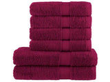 6 Piece Premium Towel Set SOLUND Bordeaux 600 gsm 137556