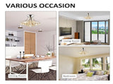 Crystal Chandeliers, K9 Droplets Ceiling Light with 3 E14 Bulb Base, Pendant Lights for Living Room, T3398P340989
