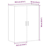 Wall Mounted Cabinet Artisan Oak 69.5x34x90 cm 857293