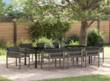 Garden Dining Set 9 pcs Grey Poly Rattan 3380752