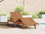Sun lounger Folding Brown 195 x 59 x 78.5 cm Solid Teak Wood 42008012