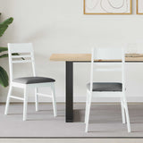 Dining Chairs 2 pcs White 43 x 54 x 89 cm Solid Rubber Wood 42020442