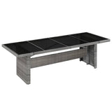 Garden Table 240x90x74 cm Poly Rattan and Glass 43941