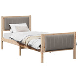 Bed frame Brown and taupe 75 x 190 cm Solid pine wood 878512