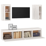 TV Cabinets 4 pcs White Solid Wood Pine 3100170