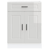 Kitchen Base Cabinet Porto High Gloss White Engineered Wood 853969