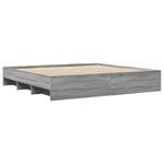 Bed Frame without Mattress Grey Sonoma 180x200 cm Super King Engineered Wood 3295637