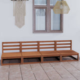 Garden 4-Seater Sofa Honey Brown Solid Pinewood 3075342