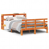 Bed Frame with Headboard without Mattress Wax Brown 120x190 cm Small Double 3306124