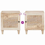 Bedside Cabinet Beige 40 x 33 x 46 cm Solid Acacia wood 4018112